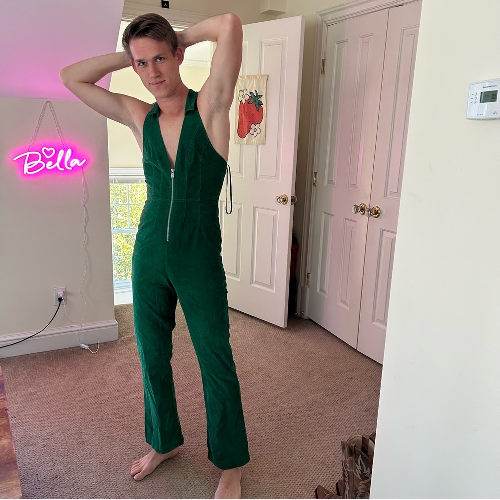 Free People Jayde Jumpsuit Corduroy Green